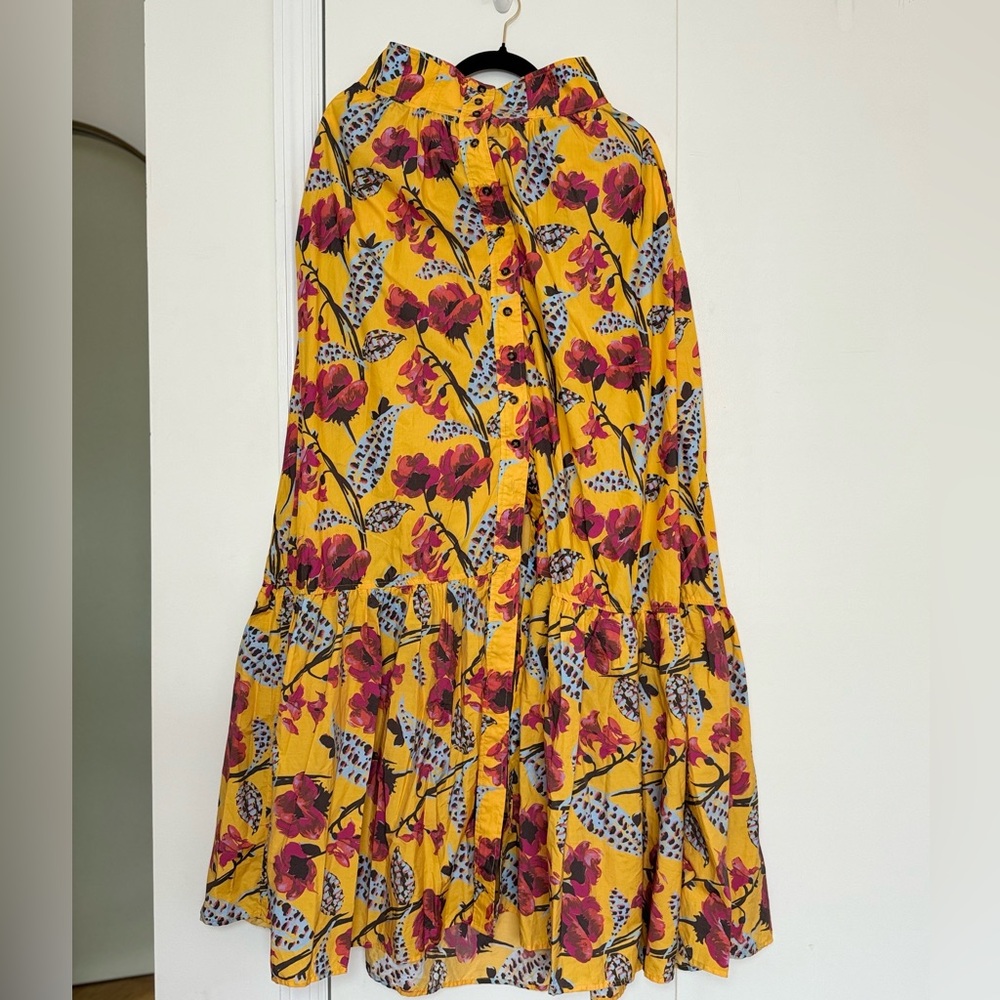 A.L.C. Lillie Printed Yellow Multi Maxi Skirt - Size 4